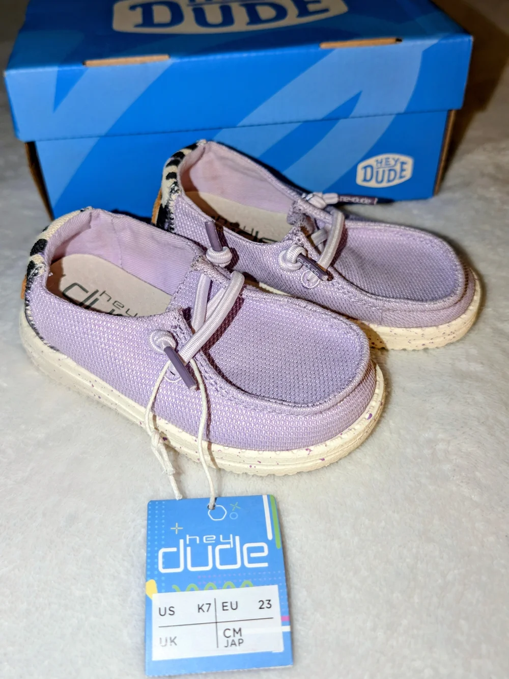 HEYDUDE Wendy Toddler Funk Leo Violet Size 7 New With Tags